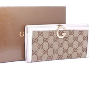 💥 Vintage Gucci White Leather  Wallet